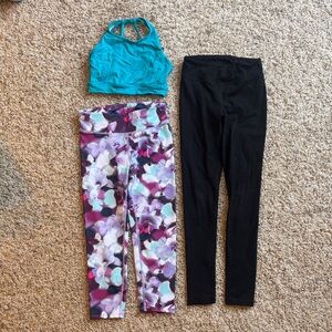 Colorful Activewear Set with Black Leggings